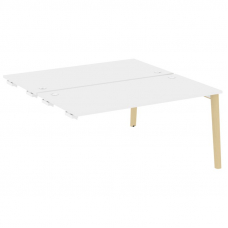 Onix Wood Стол-приставка двойной OW.D.SPR-4.8 Белый Бриллиант/Дуб Светлый/Металл Белый 1580*1635*750