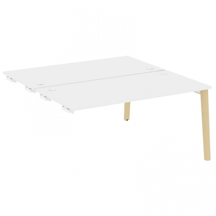 Onix Wood Стол-приставка двойной OW.D.SPR-4.8 Белый Бриллиант/Дуб Светлый/Металл Белый 1580*1635*750