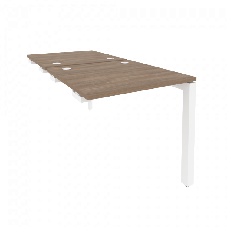 Onix Стол-приставка двойной на П-образном м/к к опорным элем. O.MP-D.SPR-0.8 Дуб Аризона/Металл Белы