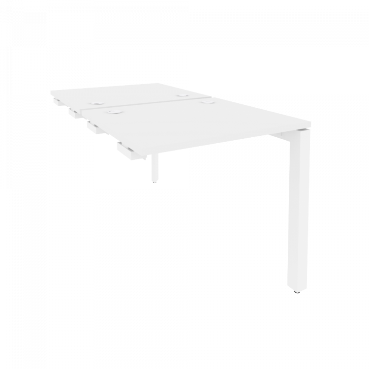 Onix Стол-приставка двойной на П-образном м/к к опорным элем. O.MP-D.SPR-0.7 Белый Бриллиант/Металл