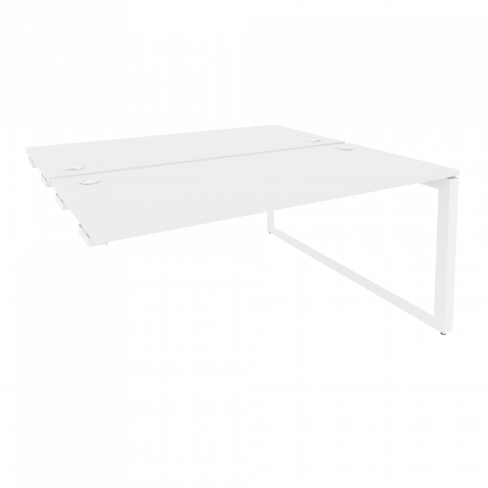 Оникс Стол-приставка двойной на О-образном м/к к опорым элем. O.MO-D.SPR-4.7 Белый Бриллиант/Металл