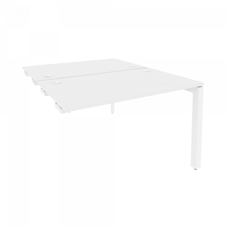 Onix Стол-приставка двойной на П-образном м/к к опорным элем. O.MP-D.SPR-2.7 Белый Бриллиант/Металл