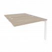 Onix Стол-приставка двойной на П-образном м/к к опорным элем. O.MP-D.SPR-2.8 Дуб Аттик/Металл Белый