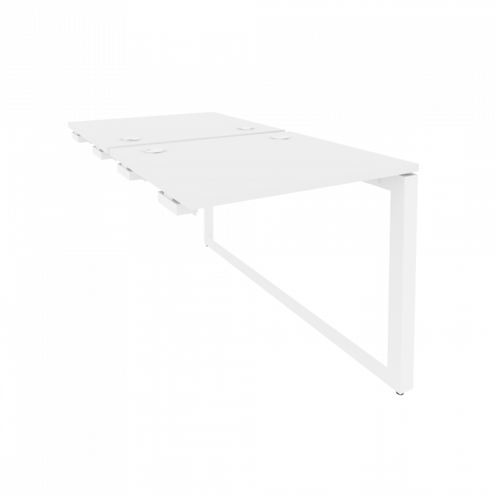 Onix Стол-приставка двойной на О-образном м/к к опорым элем. O.MO-D.SPR-0.7 Белый Бриллиант/Металл Б