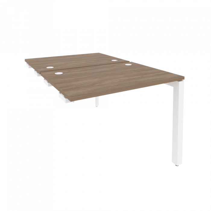 Оникс Стол-приставка двойной на П-образном м/к к опорным элем. O.MP-D.SPR-1.7 Дуб Аризона/Металл Бел