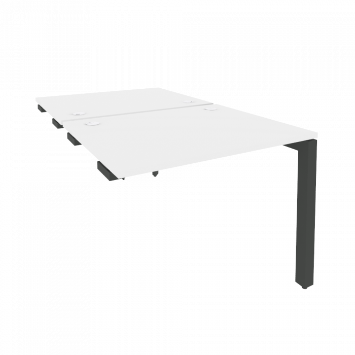 Onix Стол-приставка двойной на П-образном м/к к опорным элем. O.MP-D.SPR-1.8 Белый Бриллиант/Металл