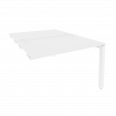 Onix Стол-приставка двойной на П-образном м/к к опорным элем. O.MP-D.SPR-2.8 Белый Бриллиант/Металл