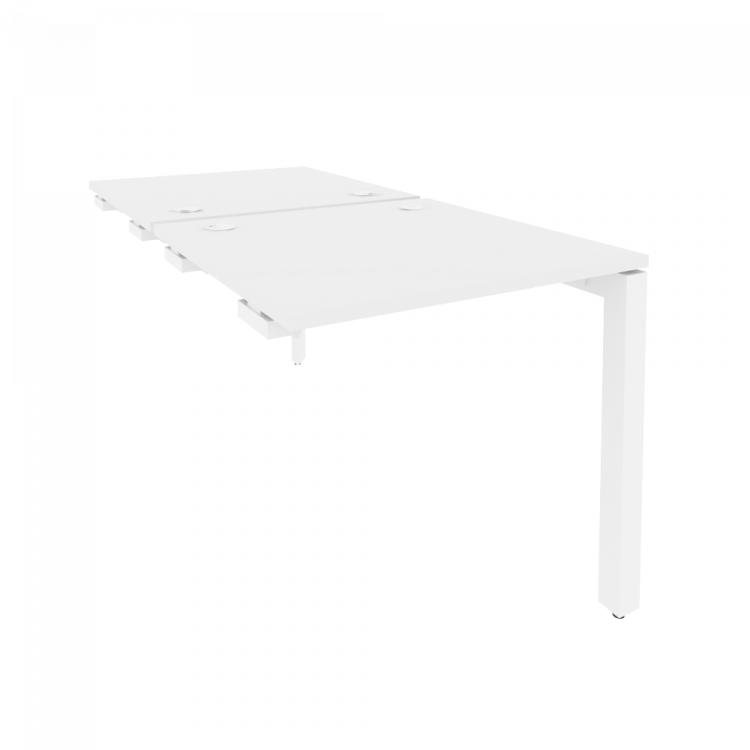 Onix Стол-приставка двойной на П-образном м/к к опорным элем. O.MP-D.SPR-0.8 Белый Бриллиант/Металл