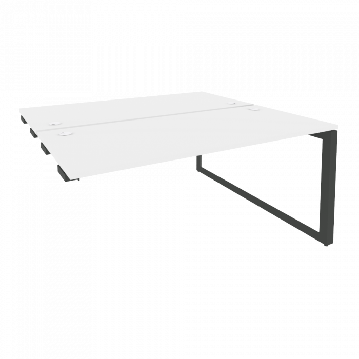 Оникс Стол-приставка двойной на О-образном м/к к опорым элем. O.MO-D.SPR-4.7 Белый Бриллиант/Металл