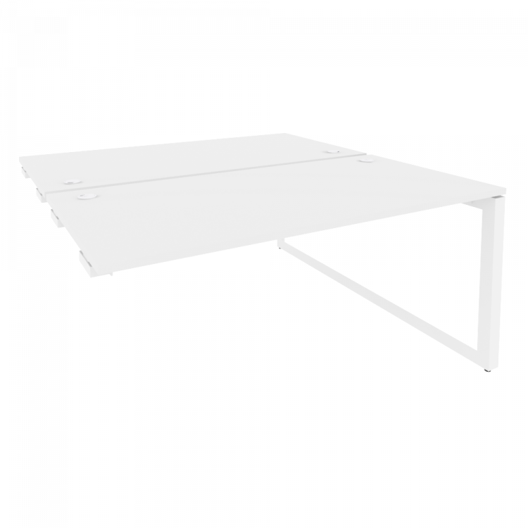 Onix Стол-приставка двойной на О-образном м/к к опорым элем. O.MO-D.SPR-4.8 Белый Бриллиант/Металл Б