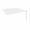 Onix Стол-приставка двойной на П-образном м/к к опорным элем. O.MP-D.SPR-3.7 Белый Бриллиант/Металл