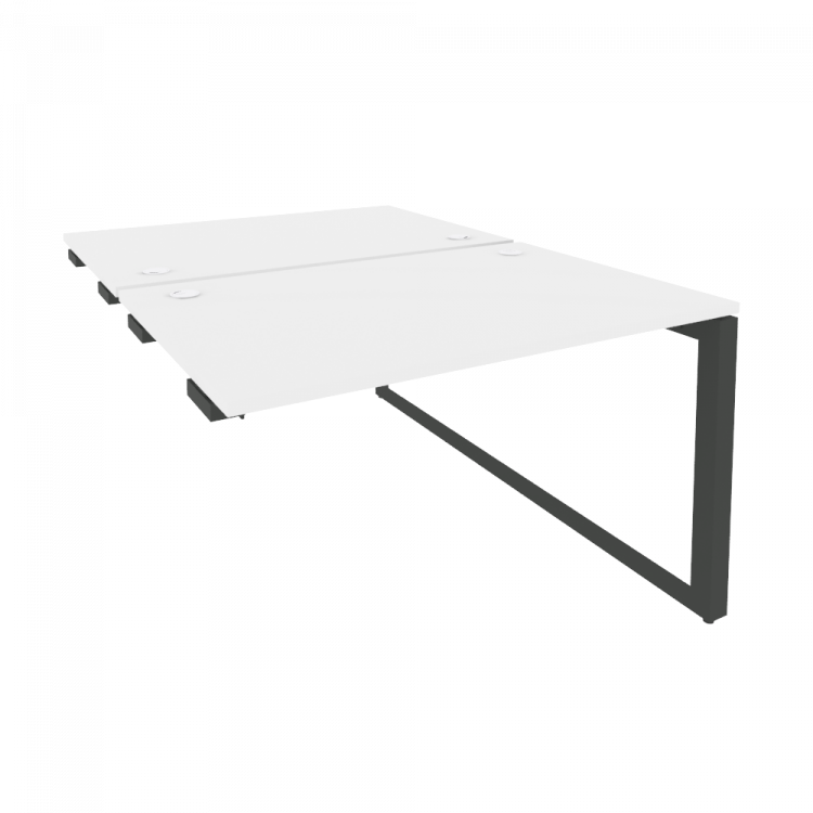 Onix Стол-приставка двойной на О-образном м/к к опорым элем. O.MO-D.SPR-2.8 Белый Бриллиант/Металл А