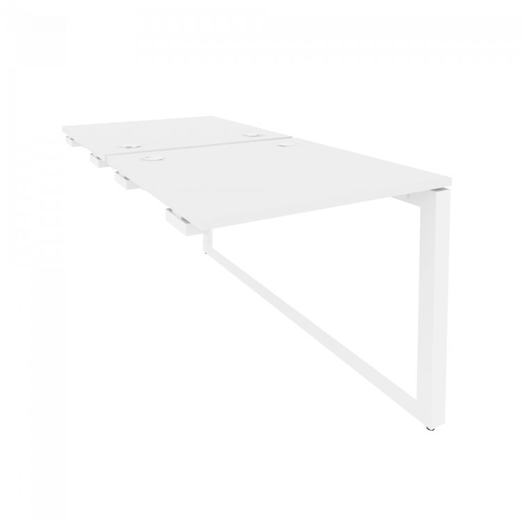 Onix Стол-приставка двойной на О-образном м/к к опорым элем. O.MO-D.SPR-0.8 Белый Бриллиант/Металл Б