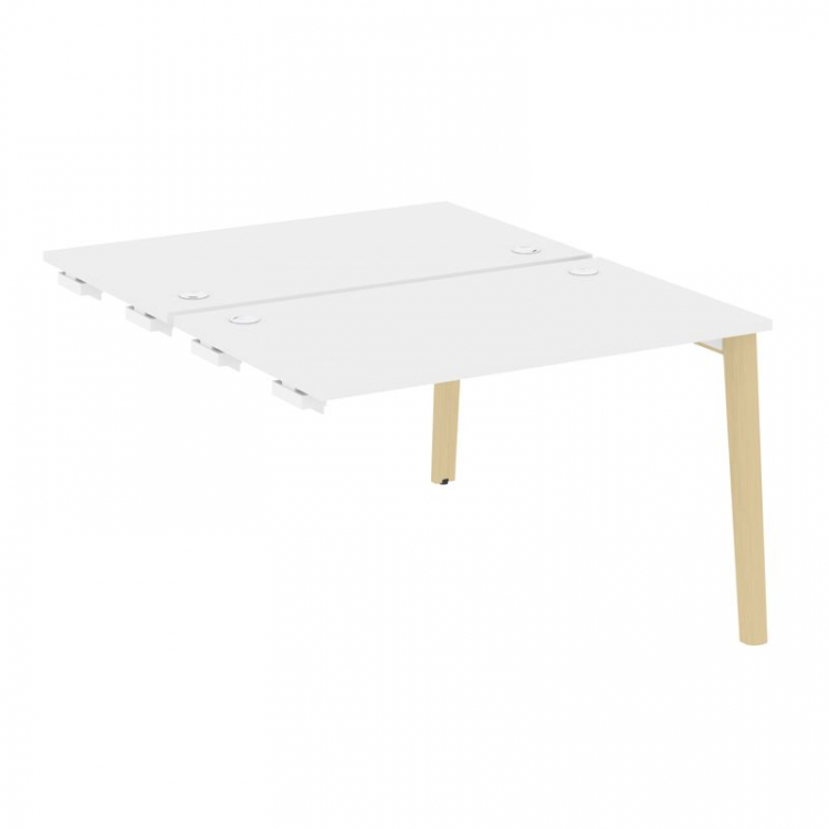 Onix Wood Стол-приставка двойной OW.D.SPR-2.7 Белый Бриллиант/Дуб Светлый/Металл Белый 1180*1475*750