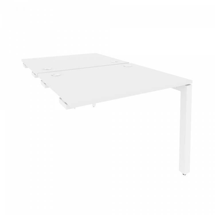 Onix Стол-приставка двойной на П-образном м/к к опорным элем. O.MP-D.SPR-1.8 Белый Бриллиант/Металл