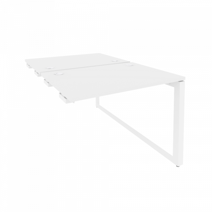Onix Стол-приставка двойной на О-образном м/к к опорым элем. O.MO-D.SPR-1.7 Белый Бриллиант/Металл Б