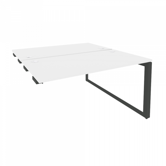 Onix Стол-приставка двойной на О-образном м/к к опорым элем. O.MO-D.SPR-3.7 Белый Бриллиант/Металл А
