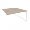 Onix Стол-приставка двойной на О-образном м/к к опорым элем. O.MO-D.SPR-3.7 Дуб Аттик/Металл Белый 1