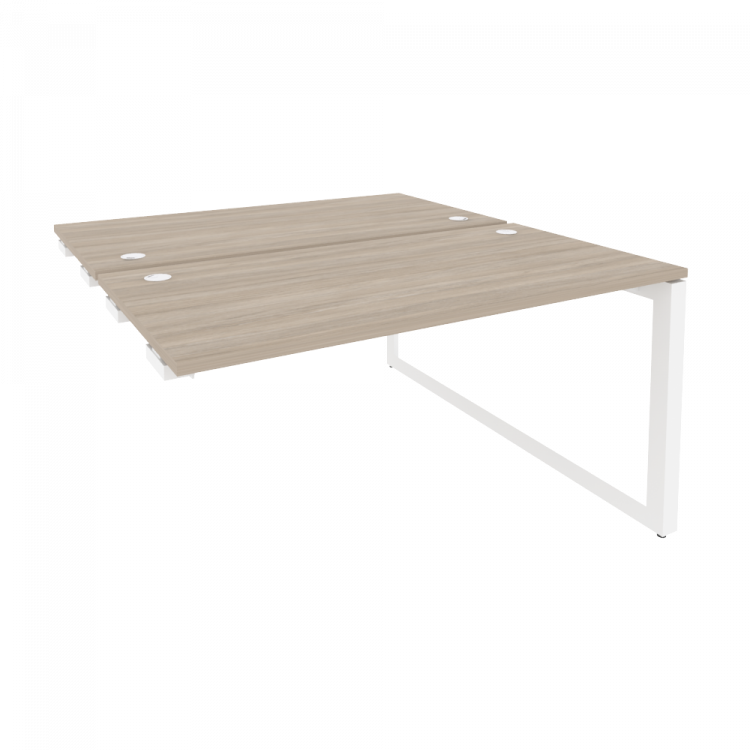 Onix Стол-приставка двойной на О-образном м/к к опорым элем. O.MO-D.SPR-3.7 Дуб Аттик/Металл Белый 1