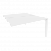 Onix Стол-приставка двойной на П-образном м/к к опорным элем. O.MP-D.SPR-3.8 Белый Бриллиант/Металл