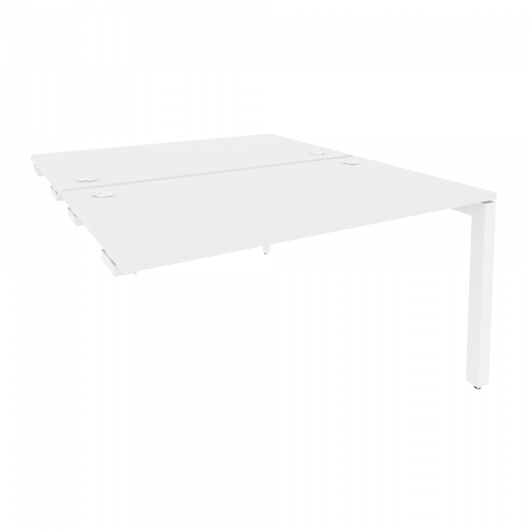 Onix Стол-приставка двойной на П-образном м/к к опорным элем. O.MP-D.SPR-3.8 Белый Бриллиант/Металл