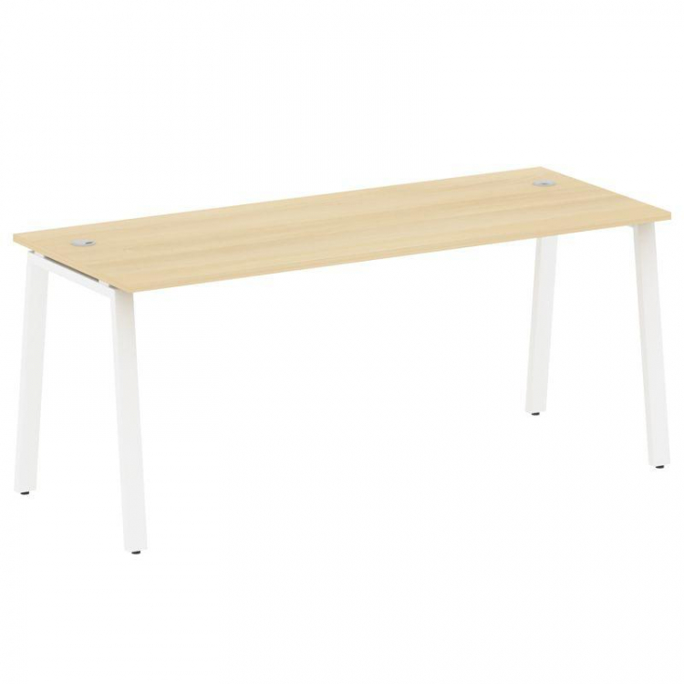 Metal System Стол письменный на А-образном м/к БА.СП-5 Акация Лорка/Металл Белый 1800*720*750