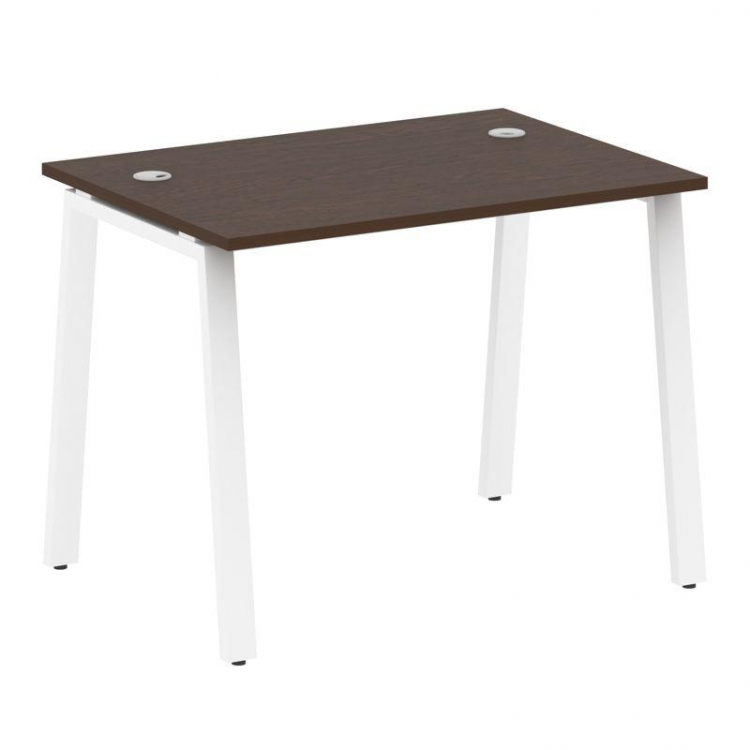 Metal System Стол письменный на А-образном м/к БА.СП-1 Венге Цаво/Металл Белый 1000*720*750