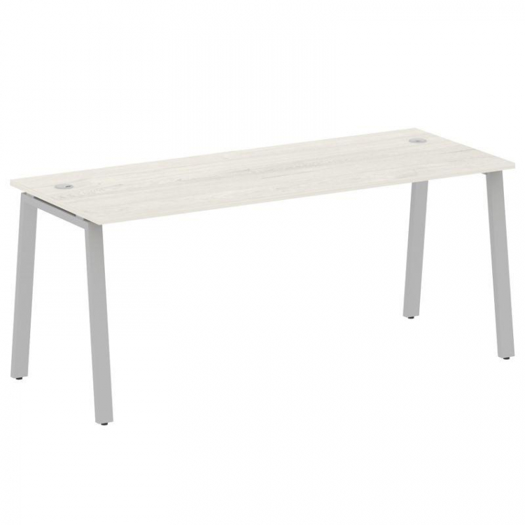 Metal System Стол письменный на А-образном м/к БА.СП-5 Дуб Наварра/Металл Серый 1800*720*750