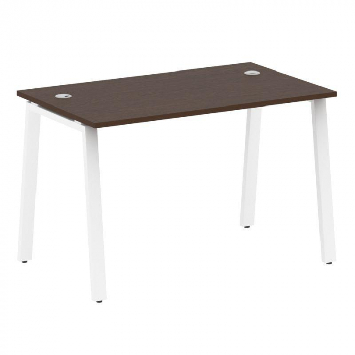 Metal System Стол письменный на А-образном м/к БА.СП-2 Венге Цаво/Металл Белый 1200*720*750