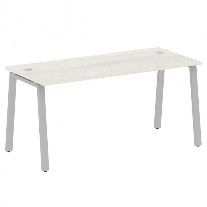 Metal System Стол письменный на А-образном м/к БА.СП-4 Дуб Наварра/Металл Серый 1600*720*750