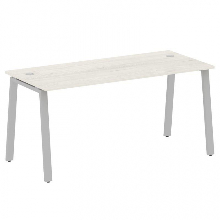 Metal System Стол письменный на А-образном м/к БА.СП-4 Дуб Наварра/Металл Серый 1600*720*750