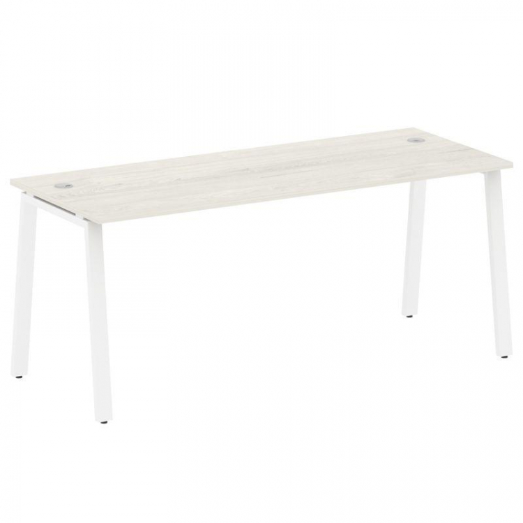 Metal System Стол письменный на А-образном м/к БА.СП-5 Дуб Наварра/Металл Белый 1800*720*750