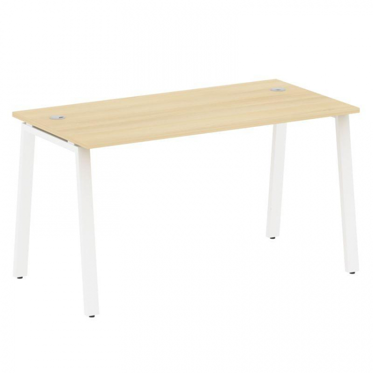 Metal System Стол письменный на А-образном м/к БА.СП-3 Акация Лорка/Металл Белый 1400*720*750