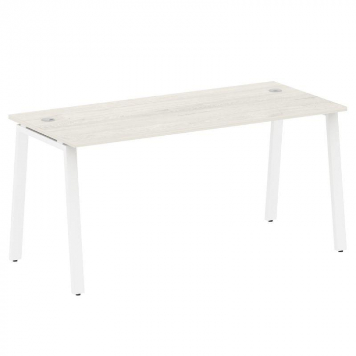 Metal System Стол письменный на А-образном м/к БА.СП-4 Дуб Наварра/Металл Белый 1600*720*750