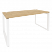 Onix Стол рабочий на О-образном м/к O.MO-SP-4.8 Тиквуд Светлый/Металл Белый 1580*800*750