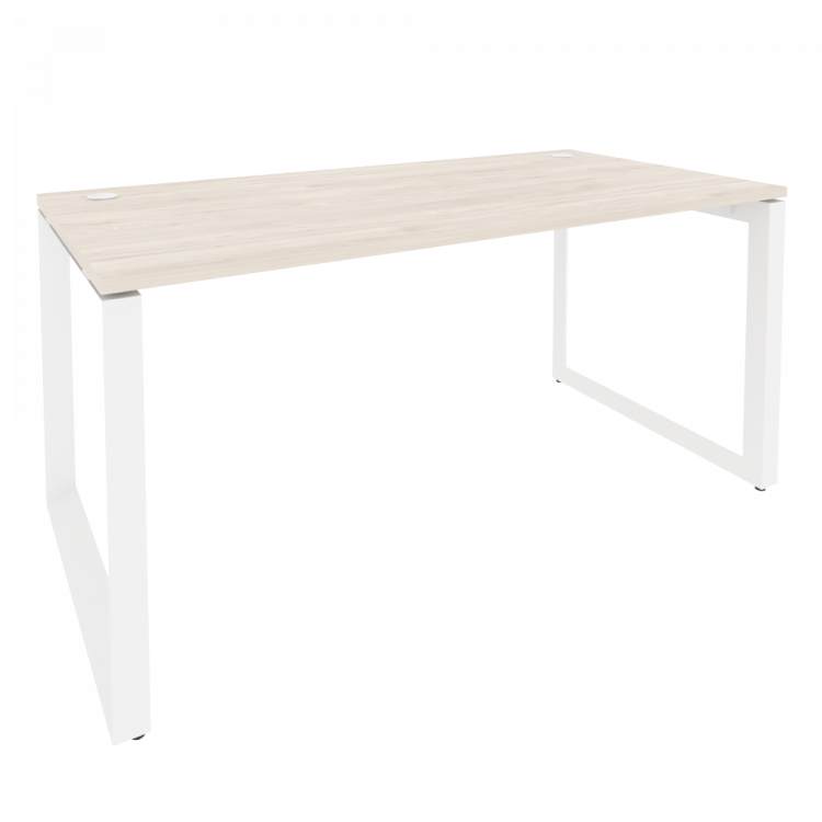 Onix Стол рабочий на О-образном м/к O.MO-SP-4.8 Денвер Светлый/Металл Белый 1580*800*750