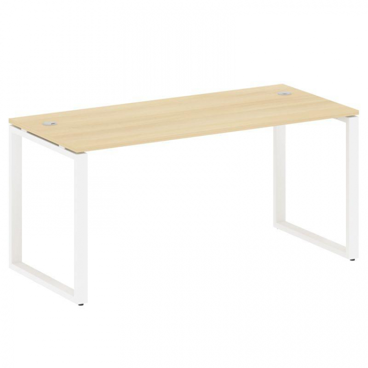 Metal System Стол письменный на О-образном м/к БО.СП-4 Акация Лорка/Металл Белый 1600*720*750