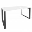 Onix Стол рабочий на О-образном м/к O.MO-SP-4.8 Белый Бриллиант/Металл Антрацит 1580*800*750