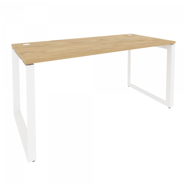 Onix Стол рабочий на О-образном м/к O.MO-SP-4.7 Тиквуд Светлый/Металл Белый 1580*720*750