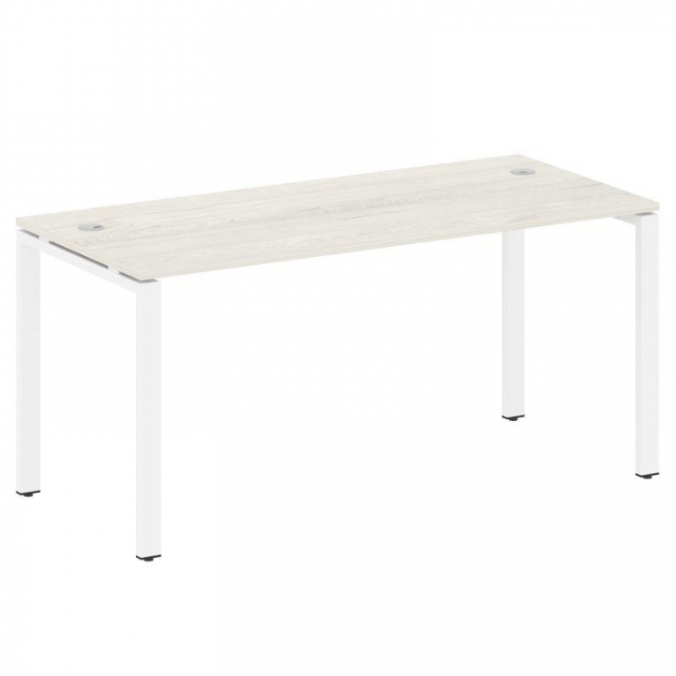 Metal System Стол письменный на П-образном м/к БП.СП-4 Дуб Наварра/Металл Белый 1600*720*750