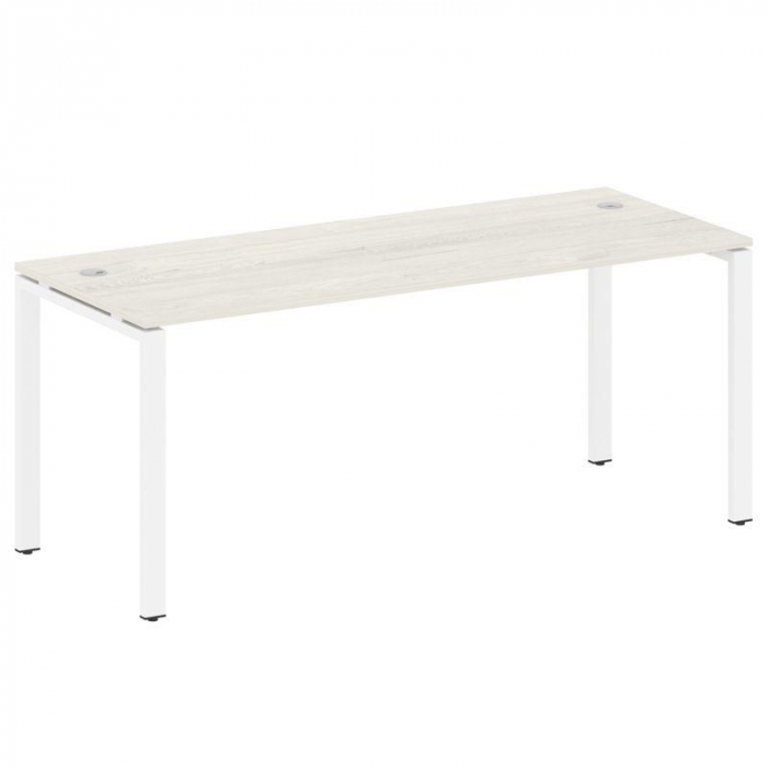 Metal System Стол письменный на П-образном м/к БП.СП-5 Дуб Наварра/Металл Белый 1800*720*750
