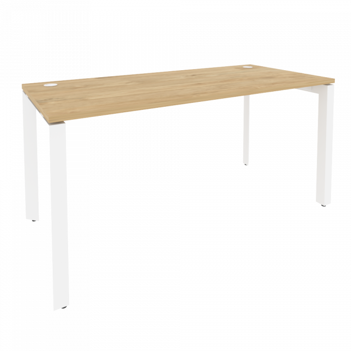 Оникс Стол рабочий на П-образном м/к O.MP-SP-4.7 Тиквуд Светлый/Металл Белый 1580*720*750