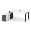 Style Project Direct Стол письменный с греденцией левой SN-6A.SRG-014.M(L) Белый/Антрацит/Белый/Мета