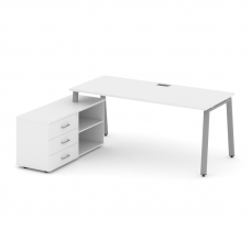 Style Project Direct Стол письменный с греденцией левой SN-6A.SRG-026.M(L) Белый/Металл Серый/Заглуш