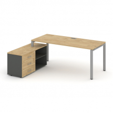 Style Project Direct Стол письменный с греденцией левой SN-6P.SRG-024.M(L) Тиквуд Светлый/Антрацит/Т