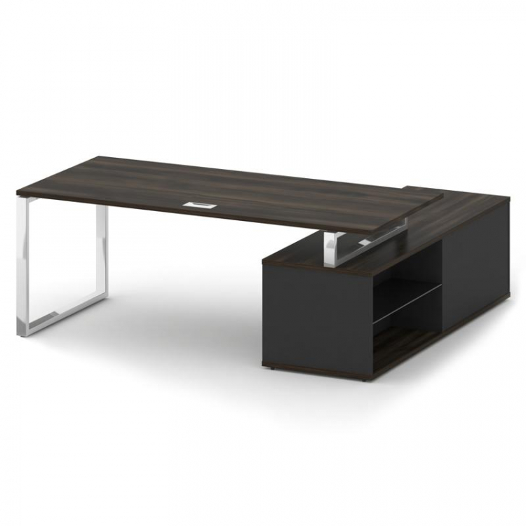 Shift Стол руководителя с опорной греденцией, левый SK.SRG-200 (L) Дуб Мали/Антрацит 2000*1800*753