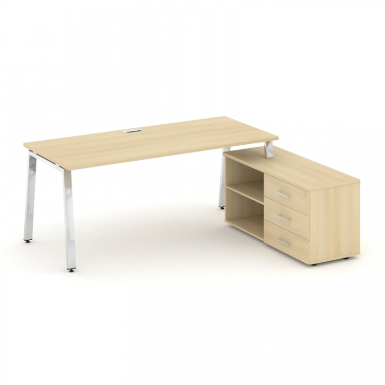 Style Project Direct Lux Стол письменный с греденцией правой M-SN-6A.SRG-015.M(R) Акация Лорка/Нержа