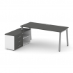 Style Project Direct Стол письменный с греденцией левой SN-6A.SRG-016.M(L) Антрацит/Белый/Антрацит/М