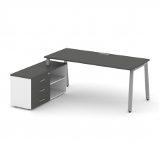 Style Project Direct Стол письменный с греденцией левой SN-6A.SRG-025.M(L) Антрацит/Белый/Антрацит/М
