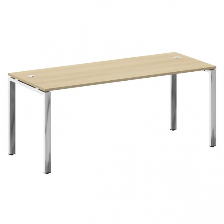 Metal System Direct Стол рабочий руковод. П-обр. м/к БП.СРР-5.7 Акация Лорка/Нержавеющая Сталь 1800*